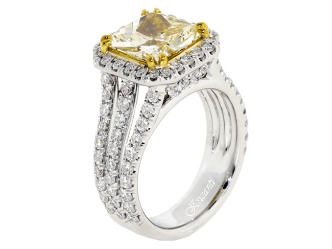 18KT 2 TONE ENGAGEMENT RING 1.45CT